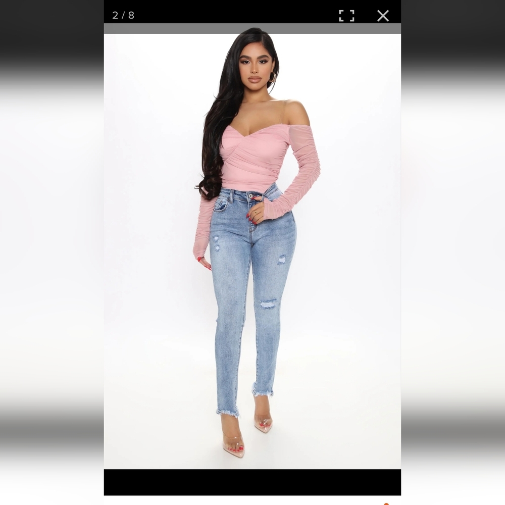 Nwt A Hot Mesh Mauve Bodysuit - Picture 2 of 11